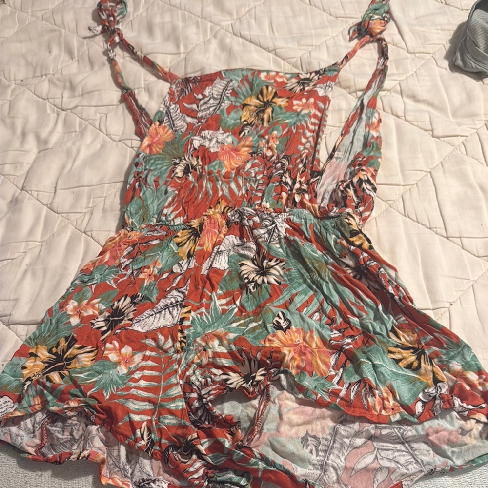 Floral Tropical Print Romper